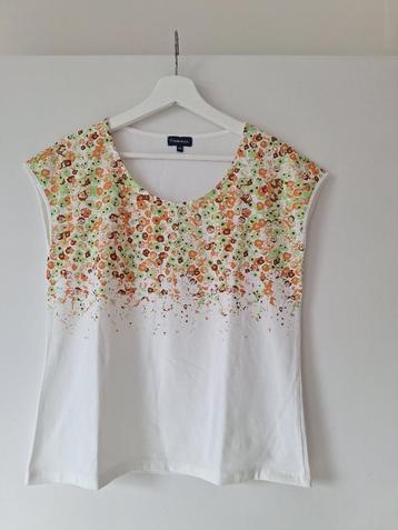 Witte T-shirt met bloemen Terre Bleue (maat 40) beschikbaar voor biedingen