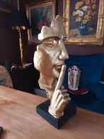 Beeld gouden hoofd, groot 48cm , brocante stijl, Enlèvement ou Envoi