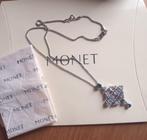 Magnifique collier Monet plaqué or blanc 22k, Handtassen en Accessoires, Ophalen of Verzenden, Nieuw, Zilver