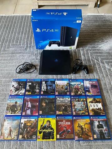 PlayStation 4 Pro 1 To + 1 manette + 18 meilleurs jeux - Exc, Enlèvement, Utilisé, Aventure et Action