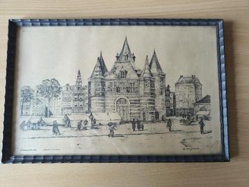 Antieke Ets Nieuwmarkt kunstenaar? beschikbaar voor biedingen