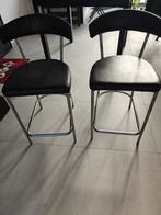 2 chaises de bar, assise en cuir, 90 cm ou plus, 2 tabourets, Comme neuf, Enlèvement