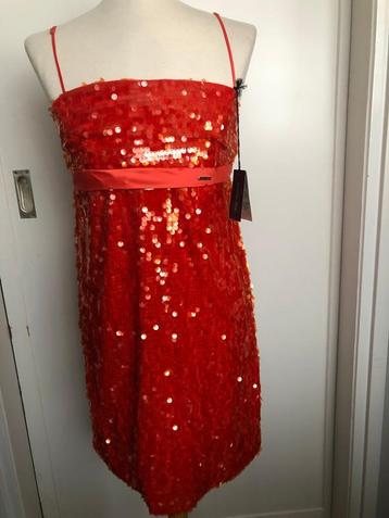 NIEUWE oranje paillettes Jurk GALAJURKJE - Patrizia Pepe beschikbaar voor biedingen