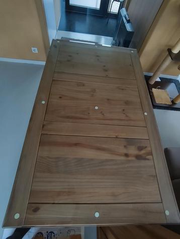 Table à manger en bois avec plateau protecteur en verre, Maison & Meubles, Tables | Tables à manger, Enlèvement, Utilisé