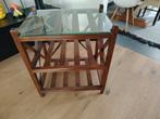 Bijzettafel, Huis en Inrichting, Tafels | Sidetables, Ophalen, 50 tot 100 cm, Teakhout, Zo goed als nieuw