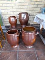 Set Grote bruine aarden potten.Samen 50 euro., Antiek en Kunst, Antiek | Keramiek en Aardewerk, Ophalen of Verzenden