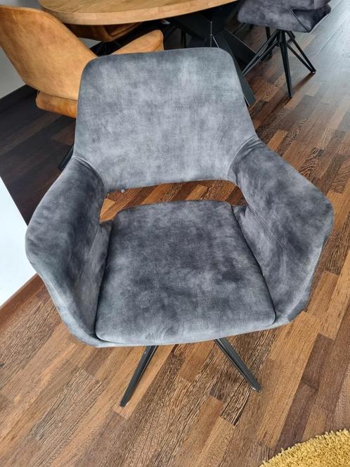 6 Chaisses pivotant 2 couleurs, Huis en Inrichting, Stoelen, Zo goed als nieuw, Zwart, Ophalen