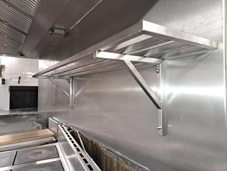 Étagère en inox (240x40x40) + étagère suspendue en inox (150, Articles professionnels, Horeca | Équipement de cuisine, Mobilier en inox