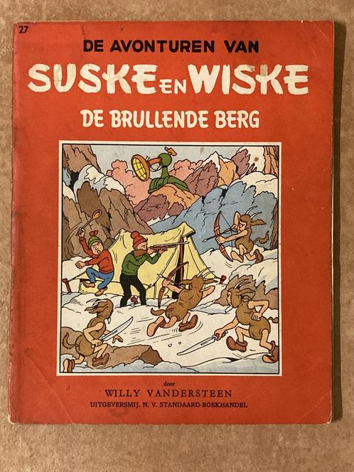 Suske en Wiske - Nr. 27 - Brullende Berg - Eerste druk 1956, Boeken, Stripverhalen, Gelezen, Eén stripboek, Ophalen of Verzenden
