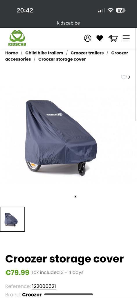 Regenhoes / rain/storage cover voor Croozer fietskar, Fietsen en Brommers, Fietsaccessoires | Overige Fietsaccessoires, Zo goed als nieuw