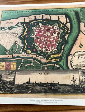 Stadsplan Oostende (ca. 1740) beschikbaar voor biedingen