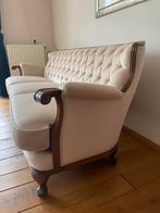 Zetel bank salon nieuw gestoffeerd met luxe mohair meubelsto, Ophalen, Zo goed als nieuw
