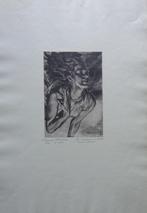 JOS VERDEGEM / DANSEUR HINDOU / ZW-W ETS / 50x34cm / SIG, Antiek en Kunst, Ophalen of Verzenden