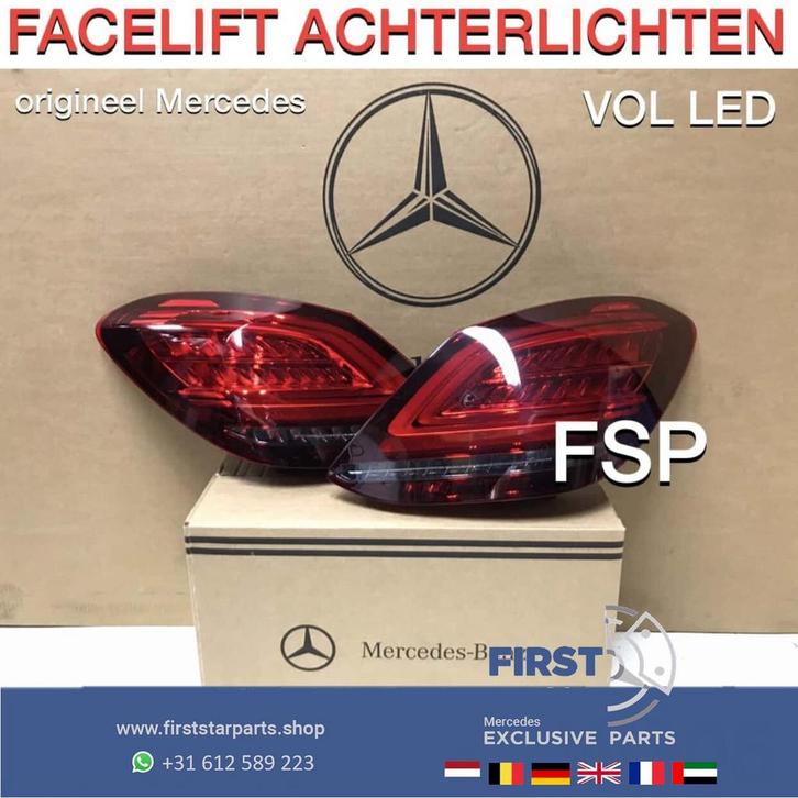 W205 FACELIFT ACHTERLICHT SET LINKS RECHTS VOL LED ORIGINEEL, Auto-onderdelen, Verlichting, Mercedes-Benz, Gebruikt, Ophalen of Verzenden