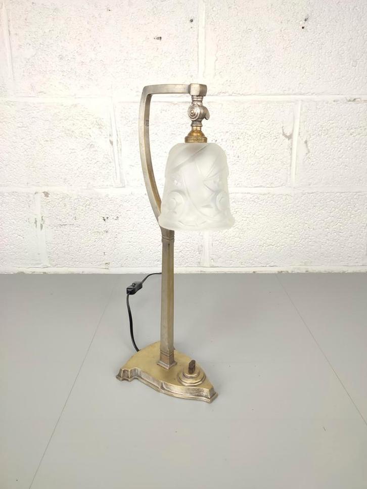 Antieke Franse art deco bureaulamp, Antiek en Kunst, Antiek | Verlichting, Ophalen of Verzenden