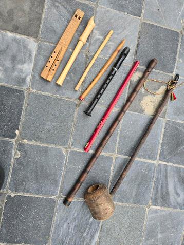 Instruments à vent divers : flûte, flûte à bec 