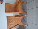 4 rieten tuinstoelen, Tuin en Terras, Ophalen, Gebruikt