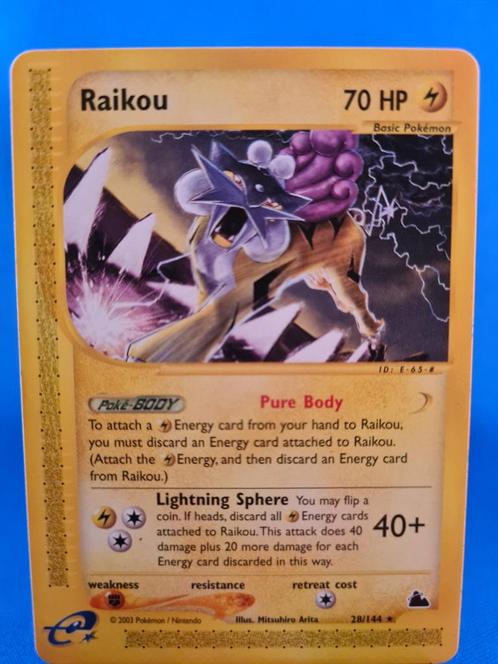 Raikou 28/144 - Skyridge, Hobby en Vrije tijd, Verzamelkaartspellen | Pokémon, Gebruikt, Verzenden