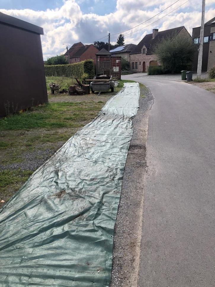 Toile d'écran verte - 23 m de long, 150 cm de haut, Jardin & Terrasse, Palissades, Utilisé, Synthétique, 1 à 2 mètres, 6 mètres ou plus