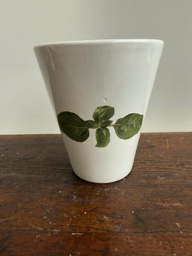 Bloempot voor basilicum of ander, Tuin en Terras, Bloempotten, Zo goed als nieuw, Aardewerk, Ophalen