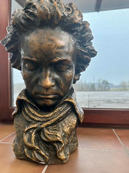 Antieke Beethoven-buste, Antiek en Kunst, Antiek | Brons en Koper, Ophalen of Verzenden