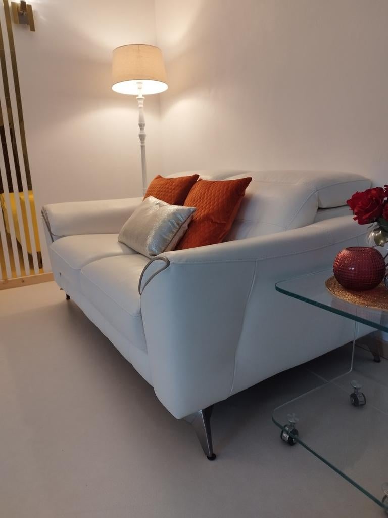 Canapé 2 places fixe 100% cuir, Maison & Meubles, Canapés | Salons, Enlèvement, Cuir