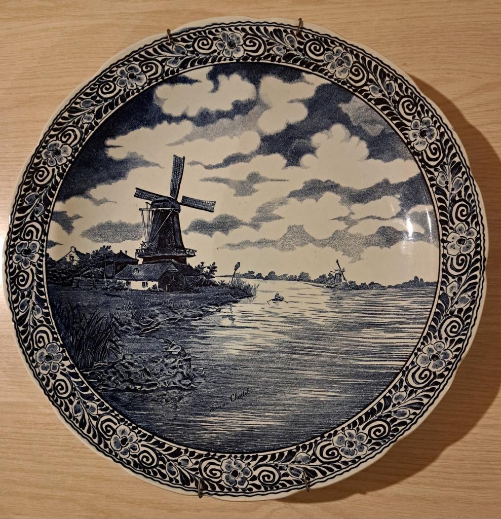 Assiette murale Delft 40 cms., Antiquités & Art, Enlèvement