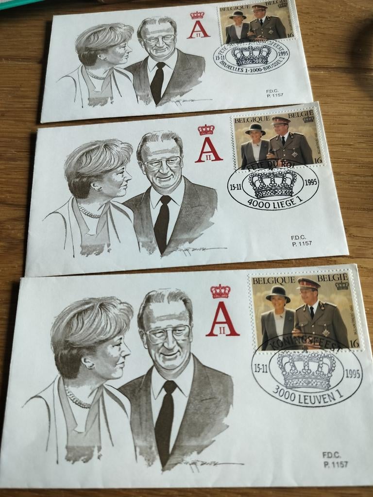 3 couvertures d'occasion pour la fête du Roi 15/11/1995. 3 t, Timbres & Monnaies, Timbres | Enveloppes premier jour, Enlèvement ou Envoi