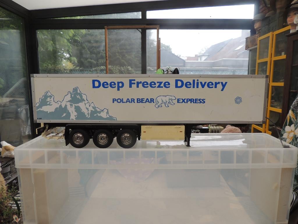 3-assige diepvries trailer Tamiya, Ophalen, Gebruikt, Groter dan 1:32