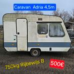 Caravan Adria 750kg Rijbewijs B foodtruck wisselstukken bouw, Caravans en Kamperen, Ophalen