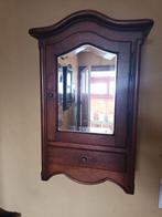Antiek Eiken Medicijnkastje / Wandkastje met Facetspiegel –, Antiek en Kunst, Ophalen