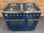 🔥Luxe Boretti Fornuis 90cm konings blauw & messing 2 ovens, Elektronische apparatuur, Fornuizen, Ophalen, 60 cm of meer, Zo goed als nieuw