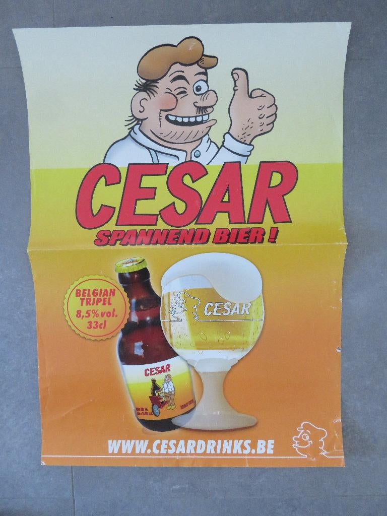 Urbanus Cesar Belgian Tripel bier poster, Ophalen of Verzenden, Overige figuren, Zo goed als nieuw, Plaatje, Poster of Sticker