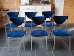 Set van 6 blauwe stapelbare stoelen, Enlèvement