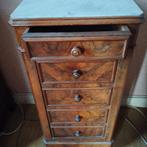 Commode ancienne en bois et marbre blanc, Maison & Meubles, 25 à 50 cm, Moins de 100 cm, Enlèvement, Utilisé
