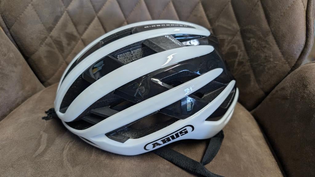 Abus Airbreaker 2.0 Race Fietshelm Shiny Wit, Vélos & Vélomoteurs, Enlèvement ou Envoi, M, Comme neuf, Abus