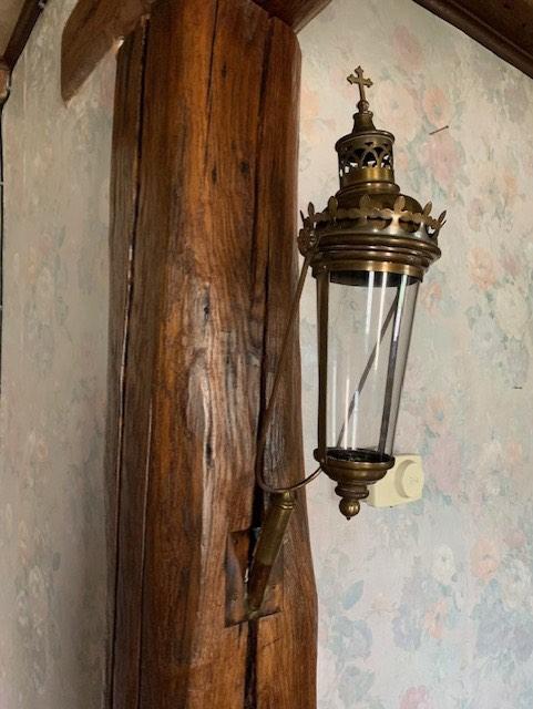 2 antieke koperen processielantarens (kaarshouders), Ophalen, Gebruikt, Overige typen, Christendom | Katholiek