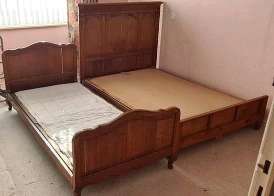 2 lit chêne, Maison & Meubles, Enlèvement, Bois