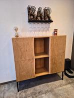 Buffet bois massif, Maison & Meubles, 25 à 50 cm, Avec porte(s), Chêne et metal, Comme neuf