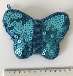 Portefeuille papillon bleu vif avec paillettes et perles, Enlèvement ou Envoi, Utilisé, Bleu, Autres marques