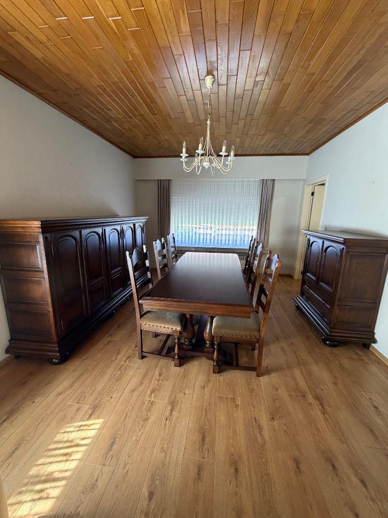 Massief eiken volledige eetkamer, Huis en Inrichting, Complete eetkamers, Ophalen, Gebruikt