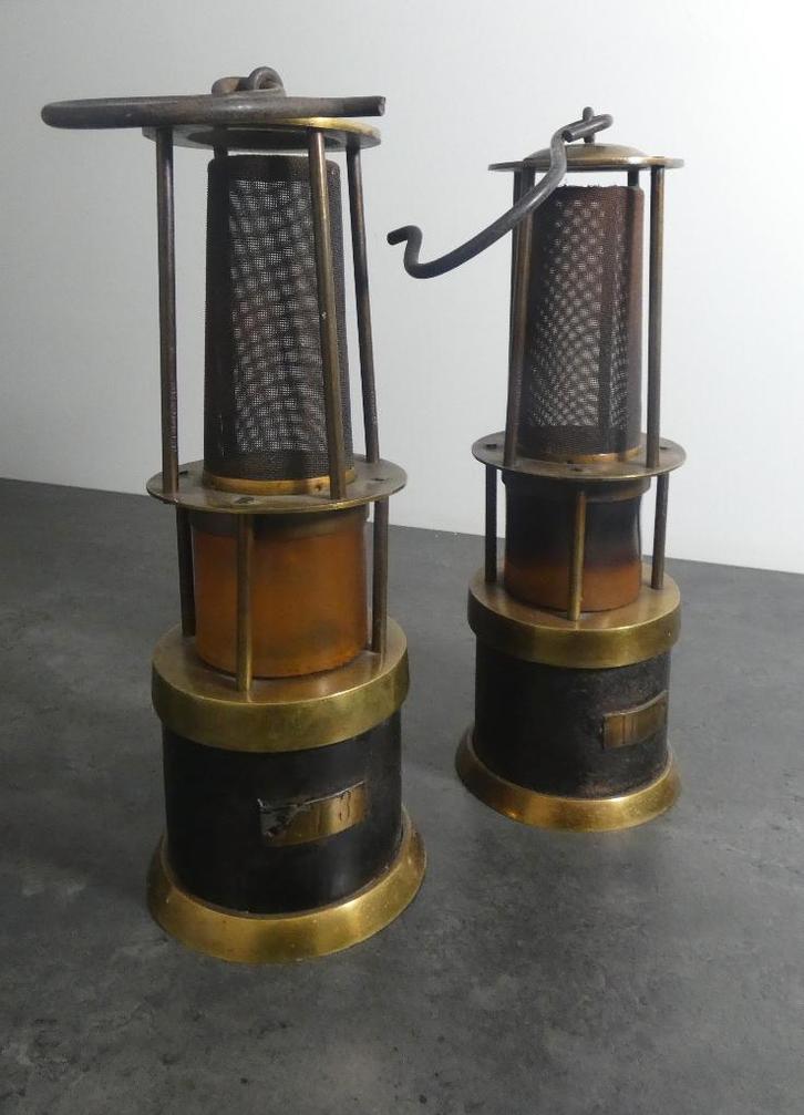 2x antieke mijnwerkers lampen [2001], Antiek en Kunst, Antiek | Verlichting, Ophalen