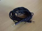 Zwarte textielen audiokabel 5m 3.5 mm Audio jack male male, Enlèvement ou Envoi