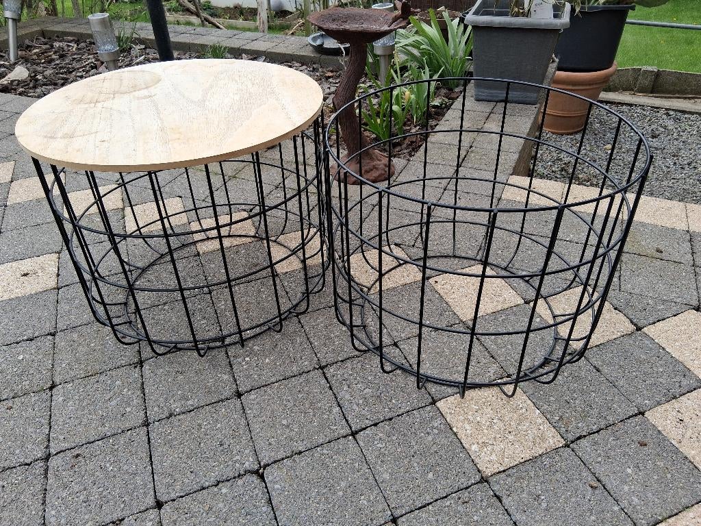 2 paniers en fil métallique, Rond, Enlèvement, Autres matériaux, Panier