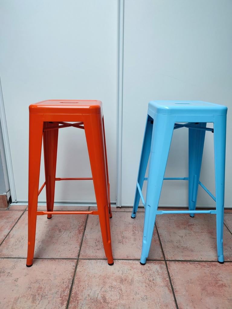 2 metalen barkrukken, Huis en Inrichting, Krukjes, Ophalen