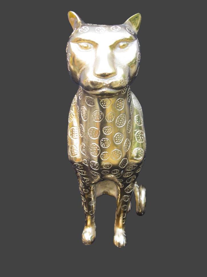 Hollywood Regency 'golden leopard', Antiek en Kunst, Kunst | Beelden en Houtsnijwerken, Ophalen