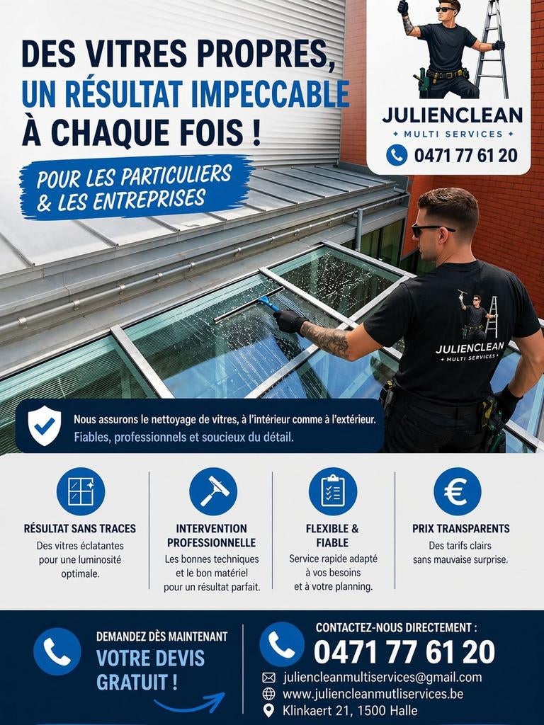 Lavage de vitres professionnel  particuliers et entreprises, Offres d'emploi, Emplois | Nettoyage & Services techniques