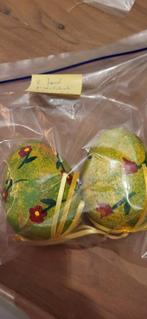 Paasdecoratie 2 handgeschilderde eieren,9 cm, Diversen, Ophalen