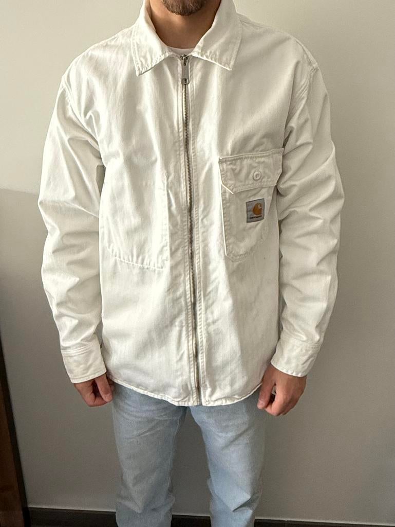 Witte jeansjas Carhartt M, Kleding | Heren, Jassen | Zomer, Ophalen, Zo goed als nieuw, Maat 48/50 (M), Wit