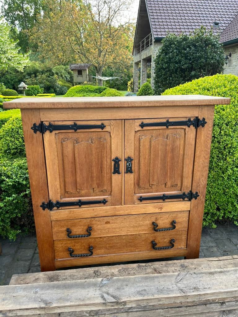 Prachtige eiken dressoir met passende kast, Ophalen, Zo goed als nieuw, Eikenhout